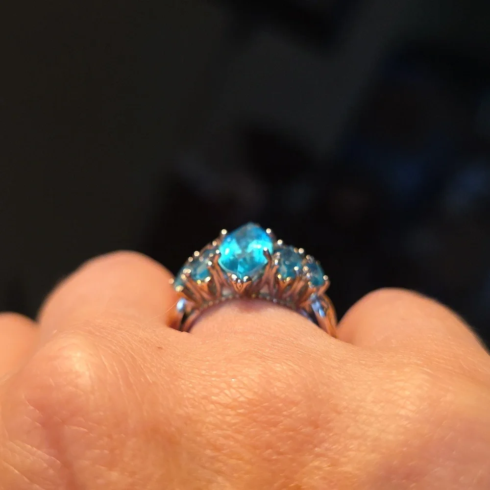 Michael Valitutti Paraiba Topaz Marquis Ring - Picture 11 of 13